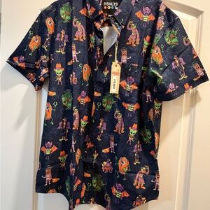 RSVLTS Men's Colorful Graphic Button Down Shirt